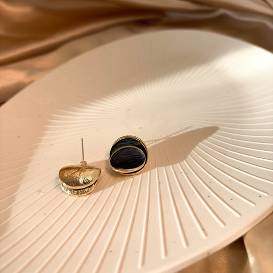 Black Dual Disc Earrings