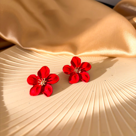Crimson Bloom Earrings