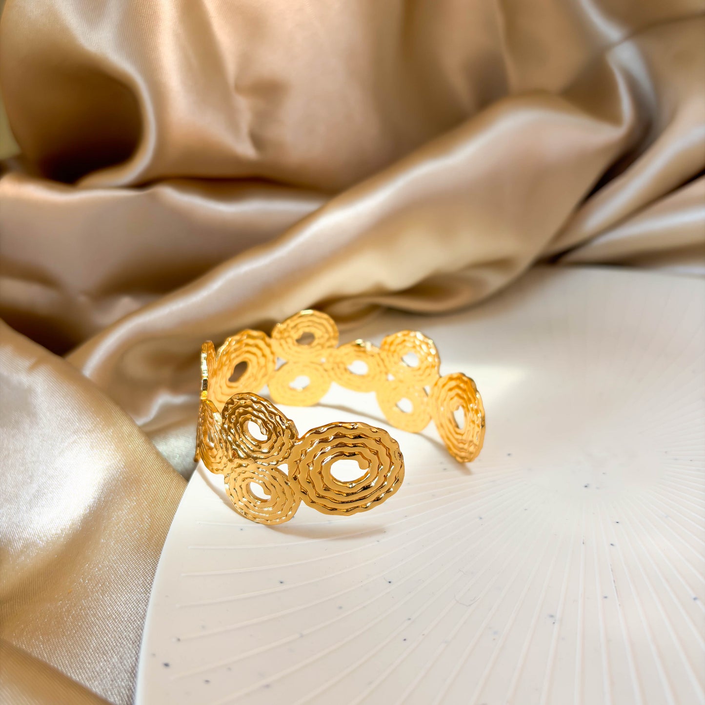 Textured Circle Cuff Bracelet