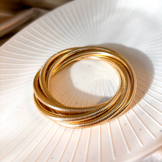 Multi Layer Coil Bracelet minimal kada bracelet for everyday wear by Rumikaya