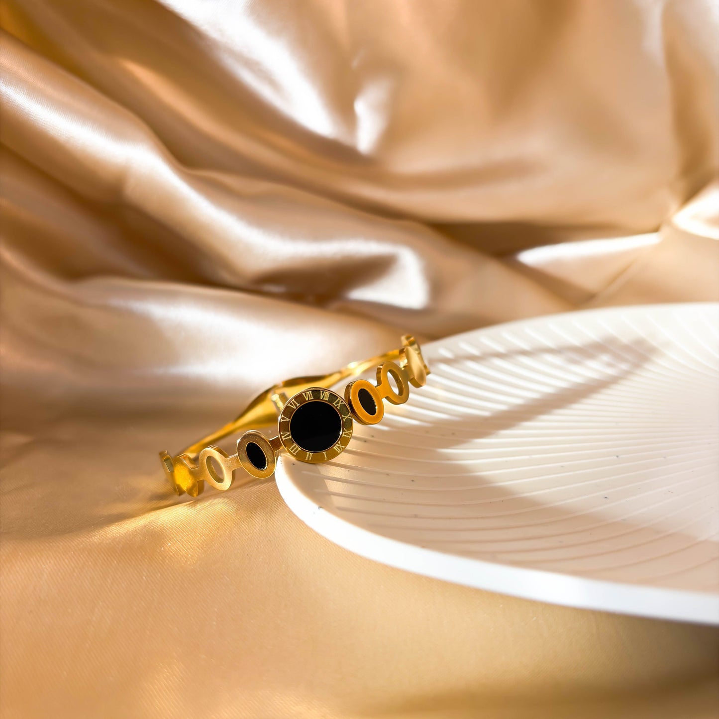 Everyday Roman Cuff Bracelet minimal kada bracelet for everyday wear by Rumikaya