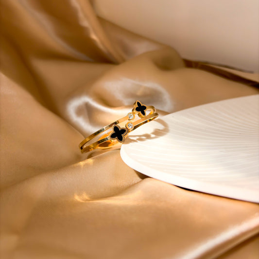 Double Clover Cuff Bracelet