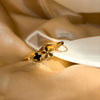 Black Clover Flower Cuff Bracelet minimal mini bracelet for everyday wear by Rumikaya