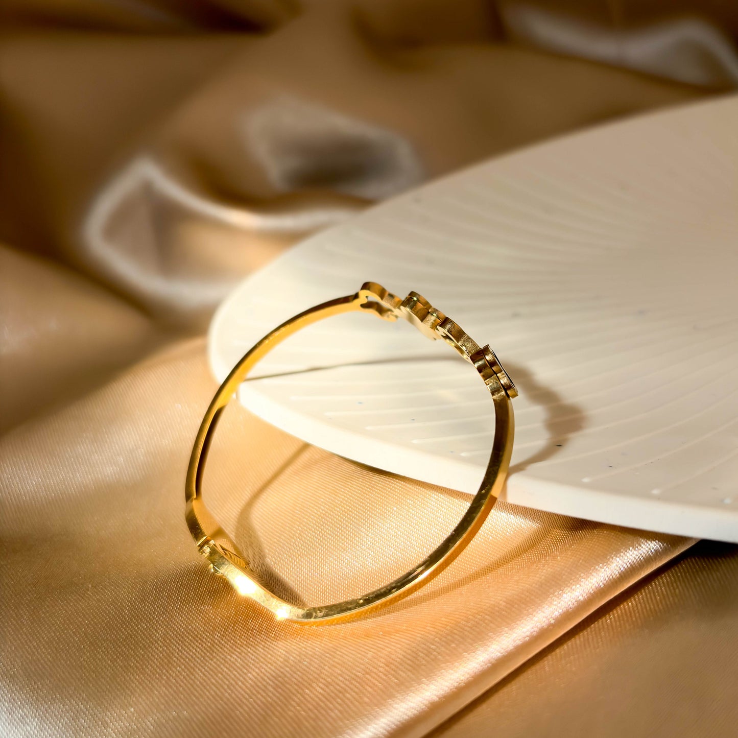 Triple Clover Cuff Bracelet