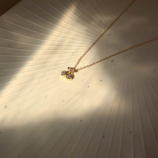 Gold Cherry Pendant