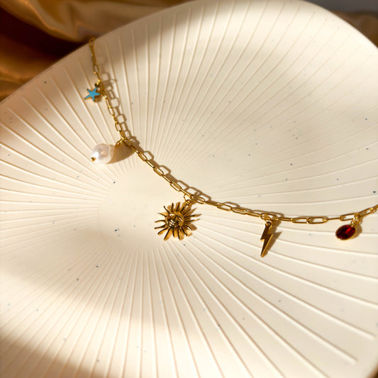 Sunny Spark Mala minimal mala necklace for everyday wear by Rumikaya