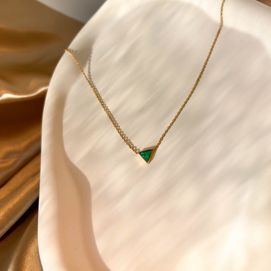 Triangle Green Stone Pendant