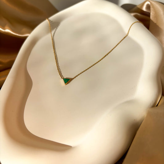 Triangle Green Stone Pendant