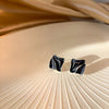 Black-Silver Wave Earrings