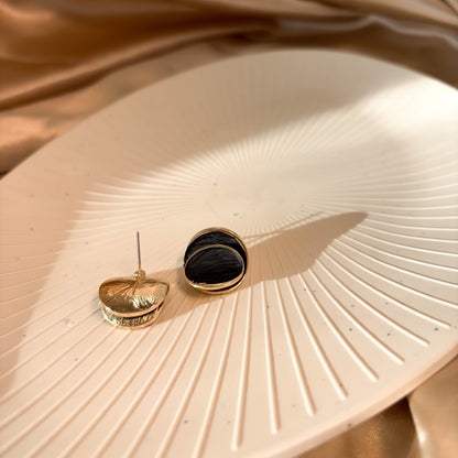 Black Dual Disc Earrings