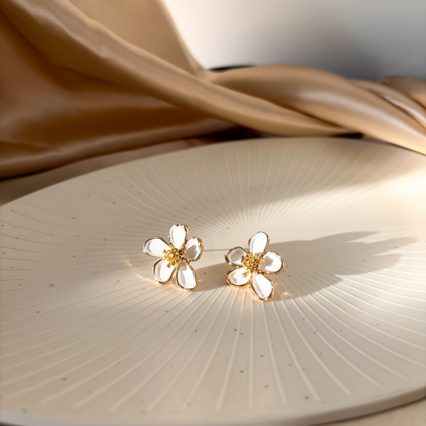 White Petal Earrings