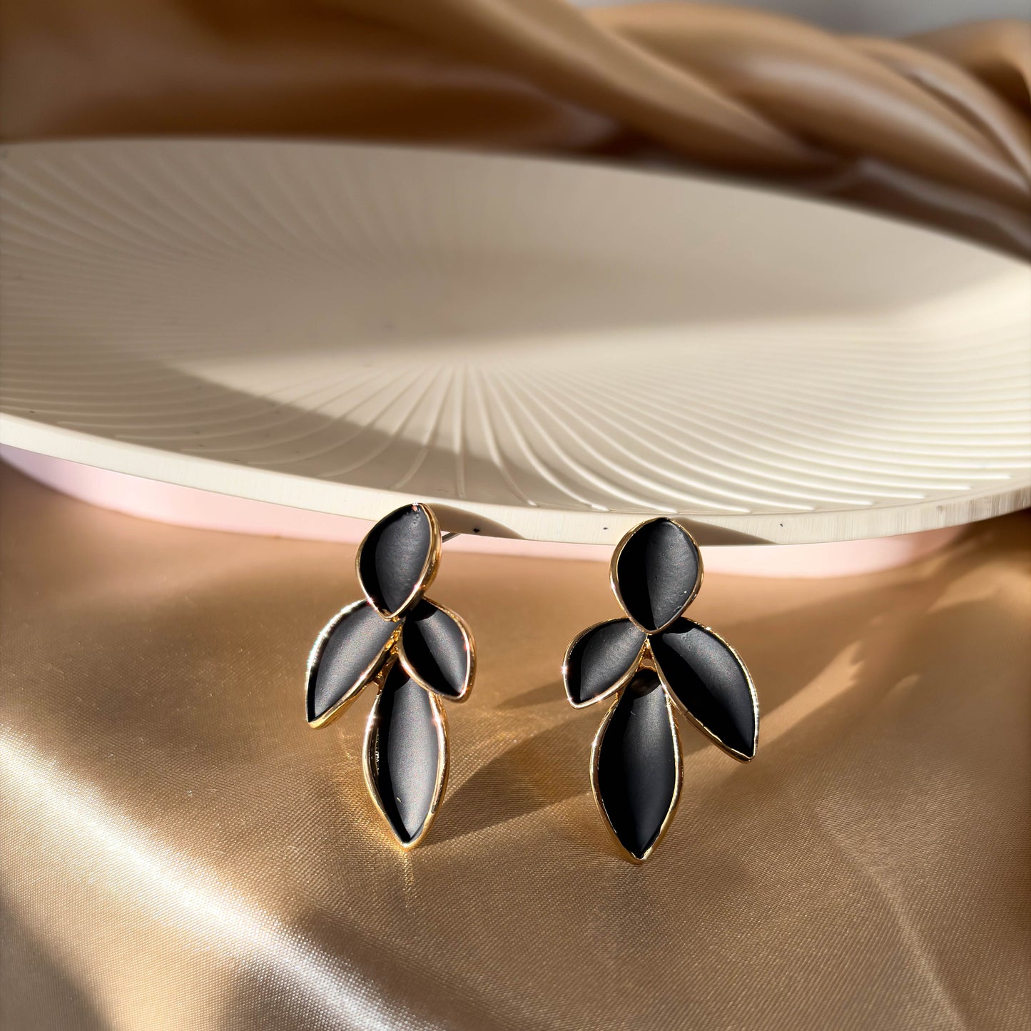 Black Petal Earrings