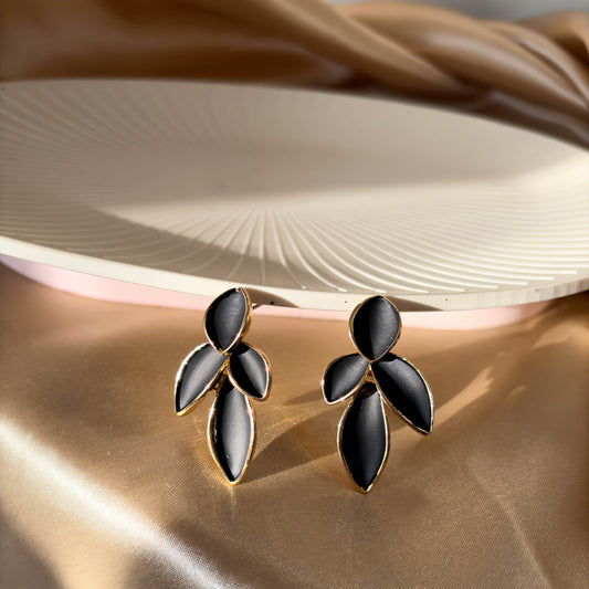 Black Petal Earrings