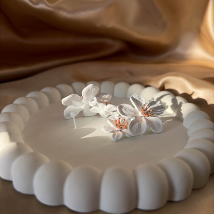 White Blossom Drop Earrings