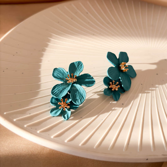 Teal Bloom Earrings