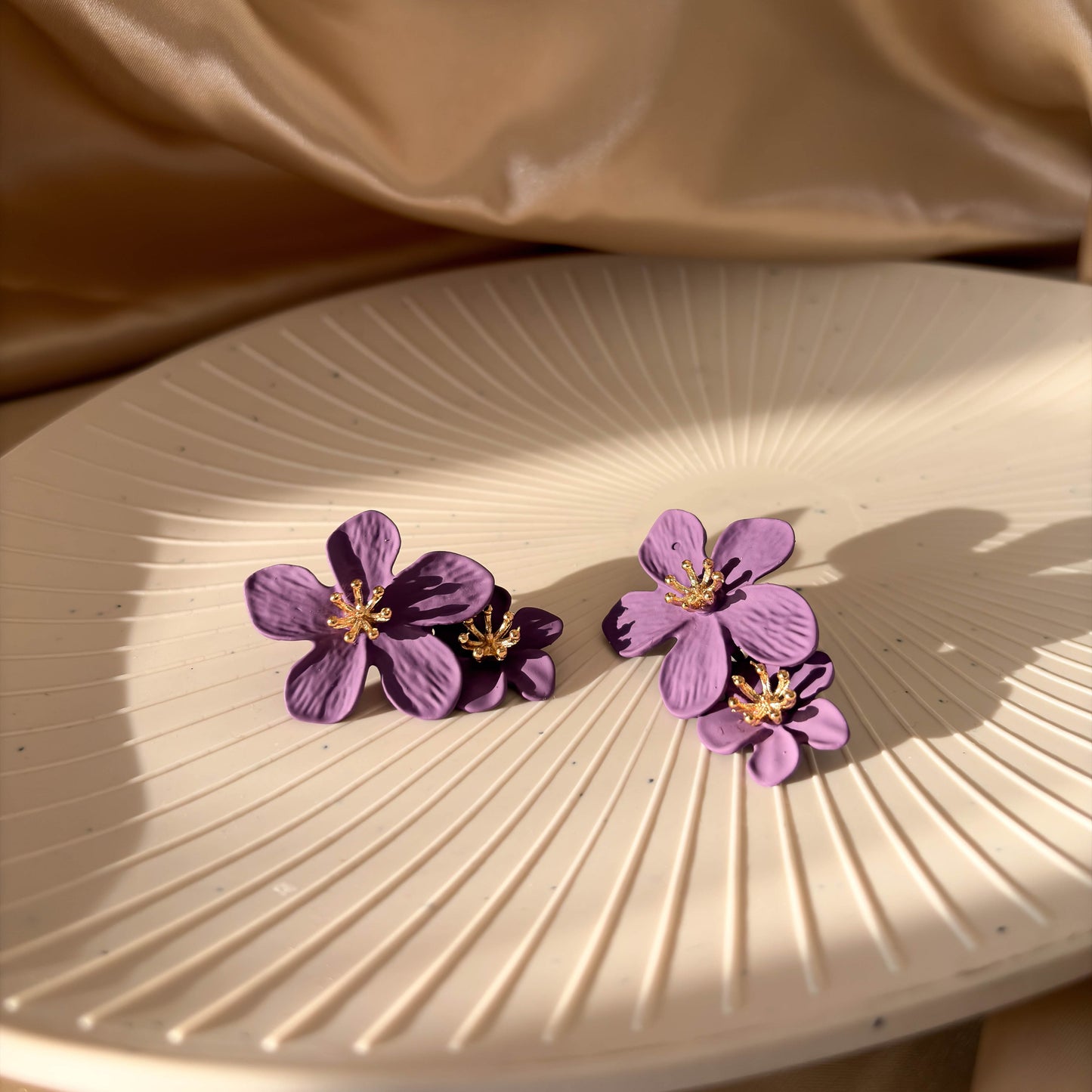 Violet Bloom Drop Earrings