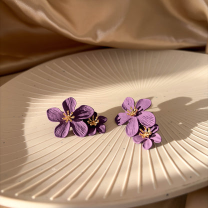 Violet Bloom Drop Earrings