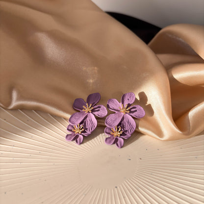 Violet Bloom Drop Earrings