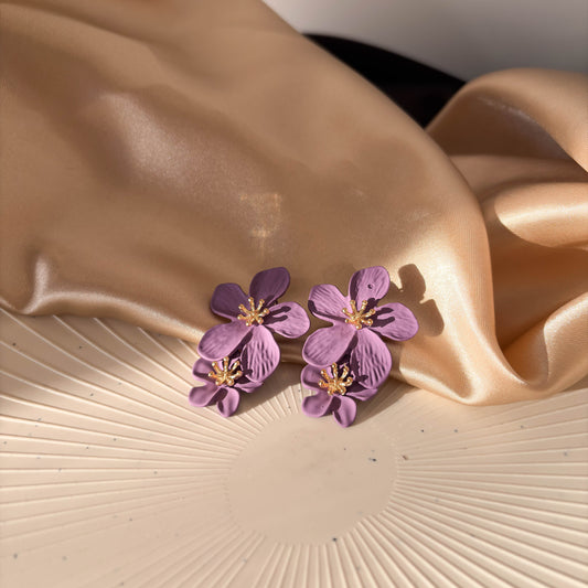 Violet Bloom Drop Earrings