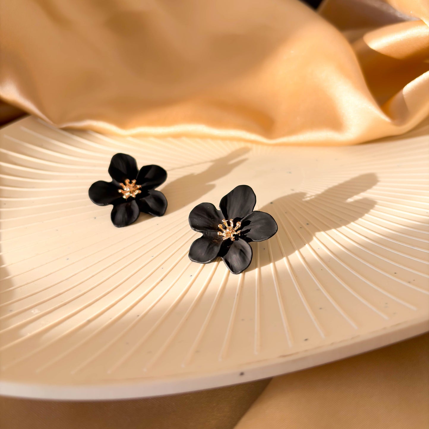 Black Bloom Earrings