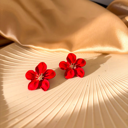 Crimson Bloom Earrings