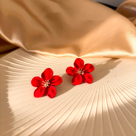 Crimson Bloom Earrings