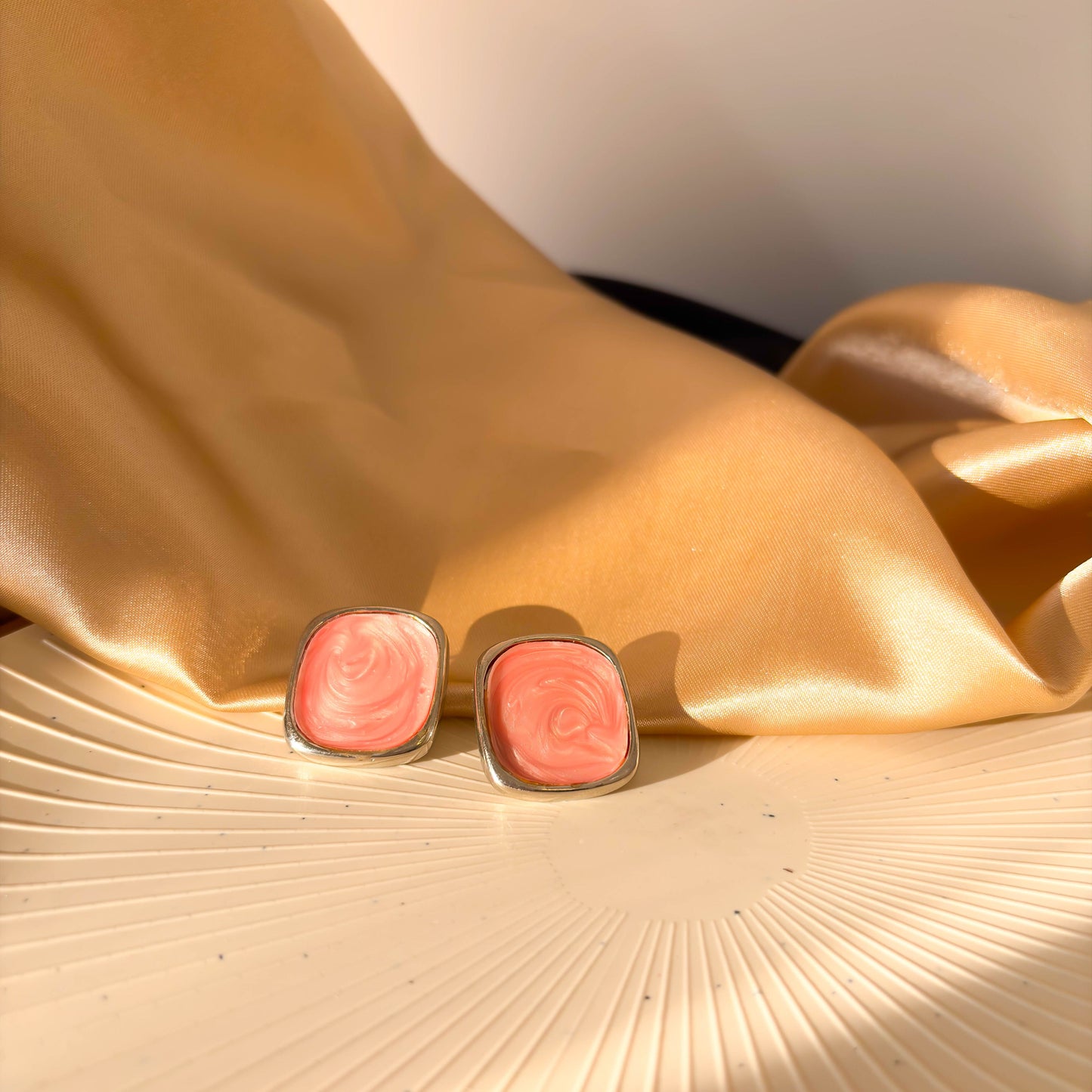 Blush Square Earrings