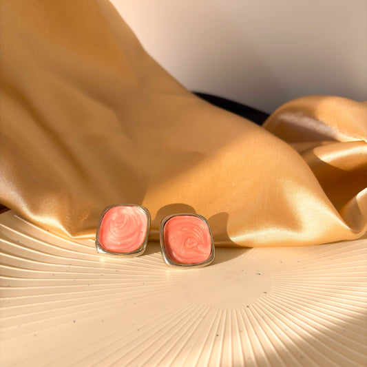 Blush Square Earrings