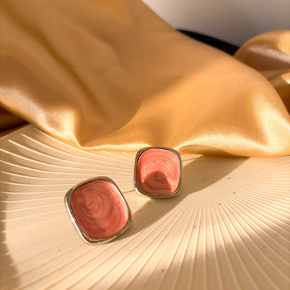 Blush Square Earrings