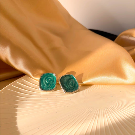 Sage Square Earrings