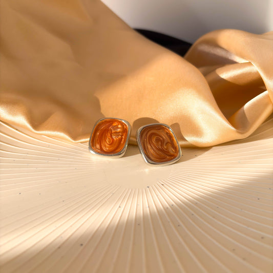 Amber Swirl Studs