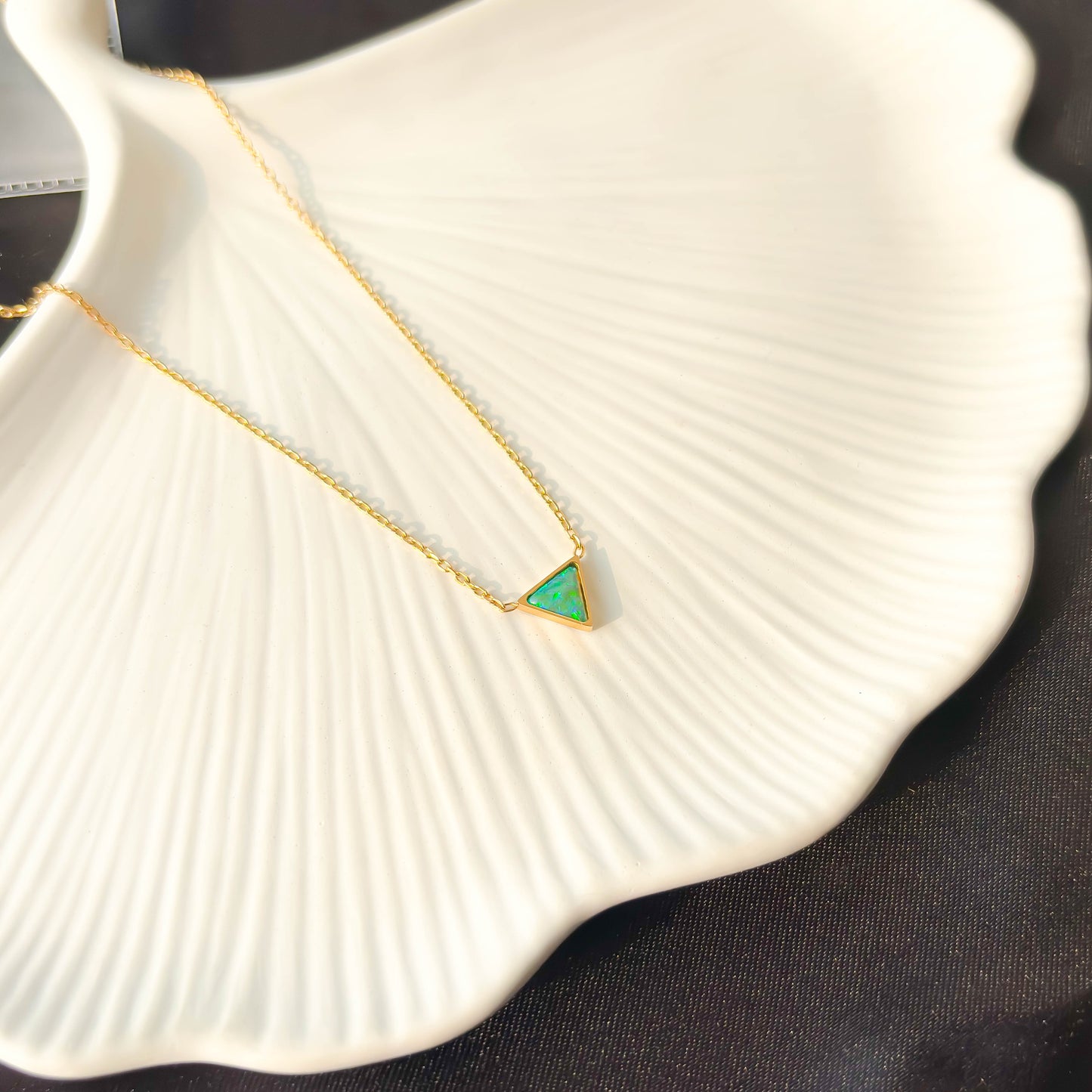 Triangle Green Stone Pendant