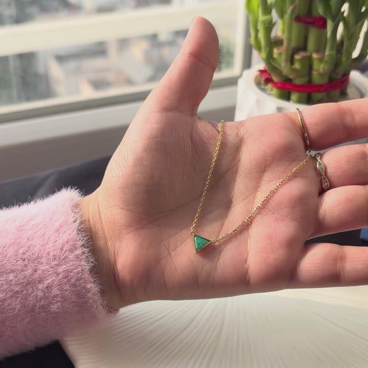 Triangle Green Stone Pendant